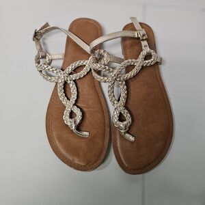 Braided Gold Women's Sandals